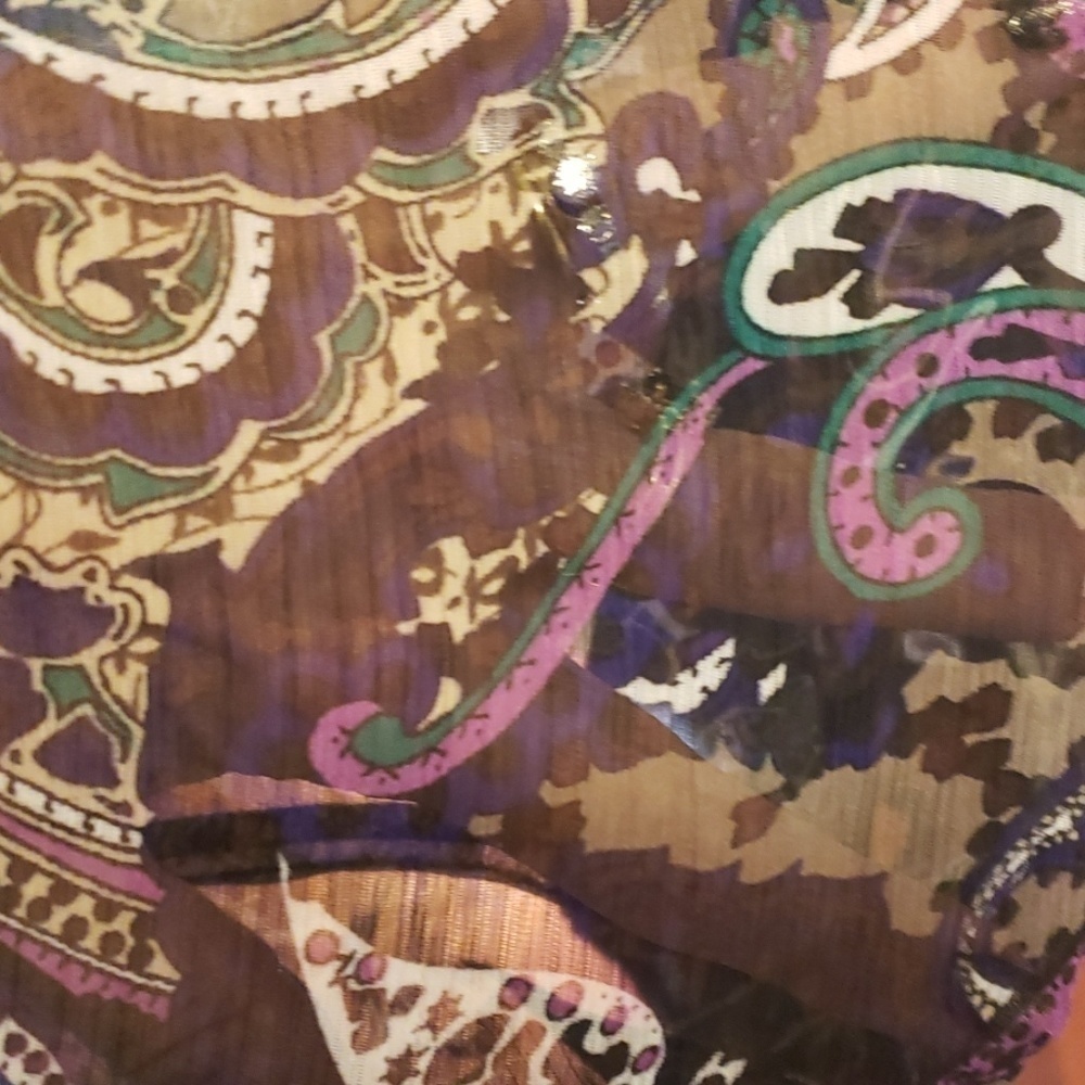 AS U Wish Paisley Boho Style Dress Long Slve EUC - Picture 8 of 8